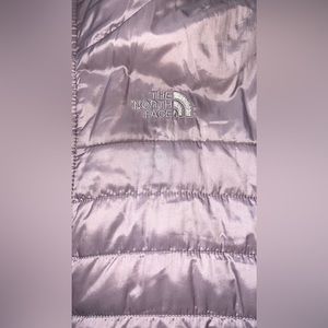 The North Face Girls XL Lavender Purple Puffer Coat Warm Faux Fur